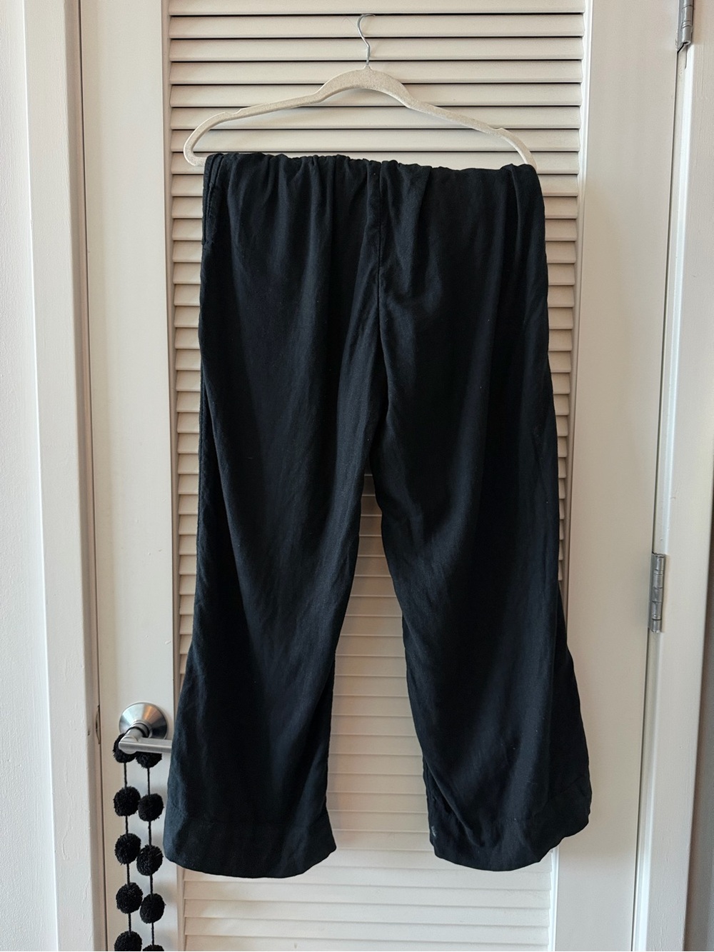 Abercrombie & Fitch Black Cropped Wide-Leg Pants